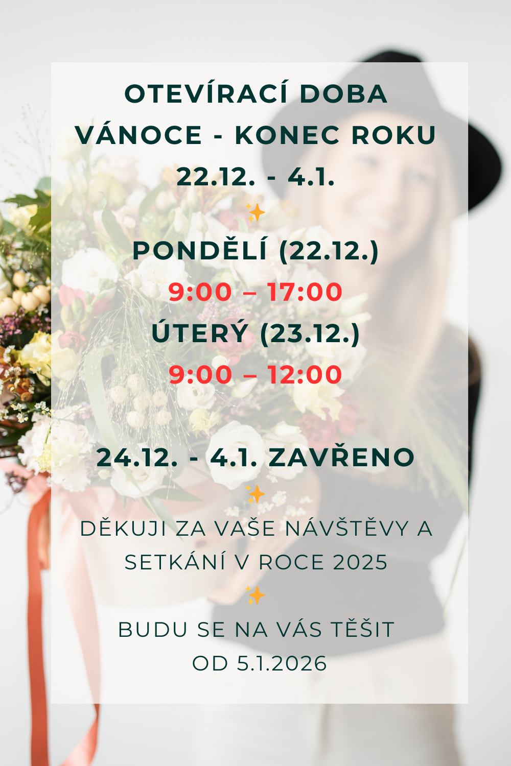 OTEVÍRACÍ DOBA - VÁNOCE